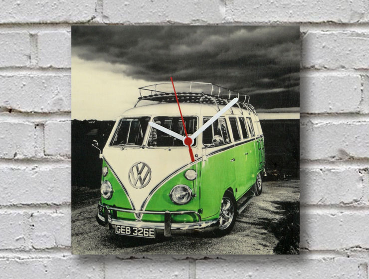 Camper Van Ahşap Duvar Saati II Camper Van Ahşap Duvar Saati II