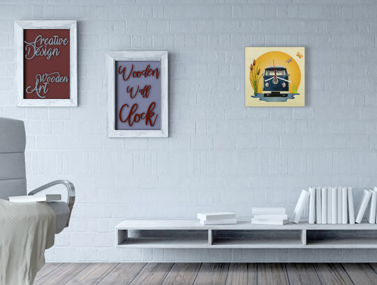 Camper Van Ahşap Duvar Saati III Camper Van Ahşap Duvar Saati III