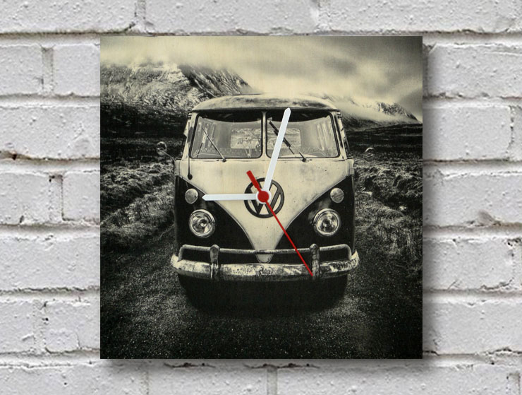 Camper Van Ahşap Duvar Saati V