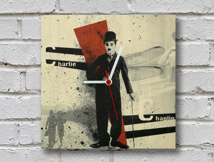 Charlie Chaplin Ahşap Duvar Saati