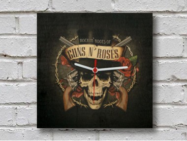 Guns N Roses Ahşap Duvar Saati Guns N Roses Ahşap Duvar Saati