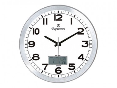 Takvimli Termometreli Alüminyum Duvar Saati (35cm) mt19643 Takvimli Termometreli Alüminyum Duvar Saati (35cm) mt19643