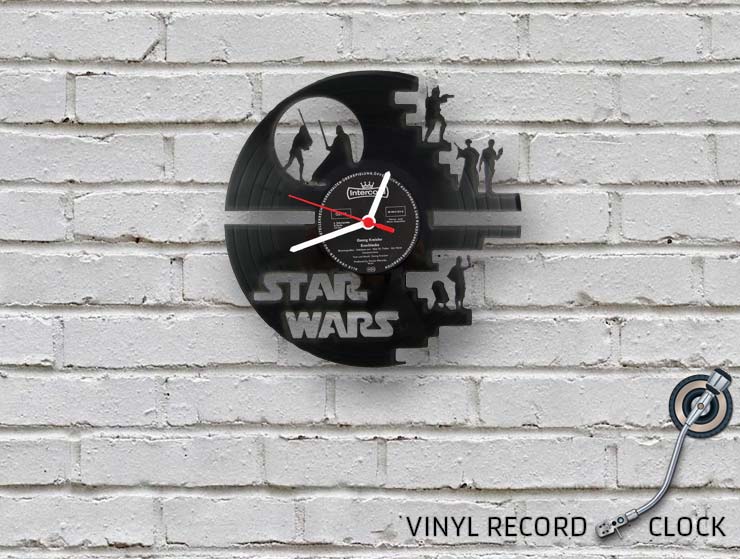 Star Wars Vinyl Record Duvar Saati II Star Wars Vinyl Record Duvar Saati II