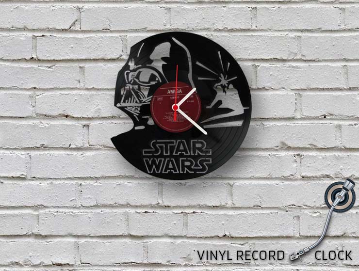 Star Wars Vinyl Record Duvar Saati III Star Wars Vinyl Record Duvar Saati III