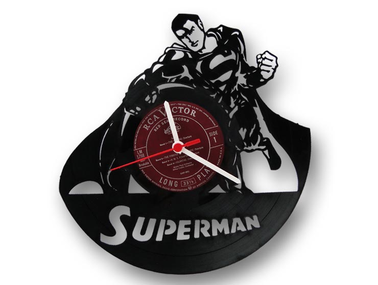 Superman Vinyl Record Duvar Saati