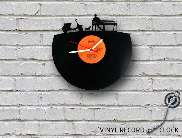 Vespa Vinyl Record Duvar Saati Vespa Vinyl Record Duvar Saati