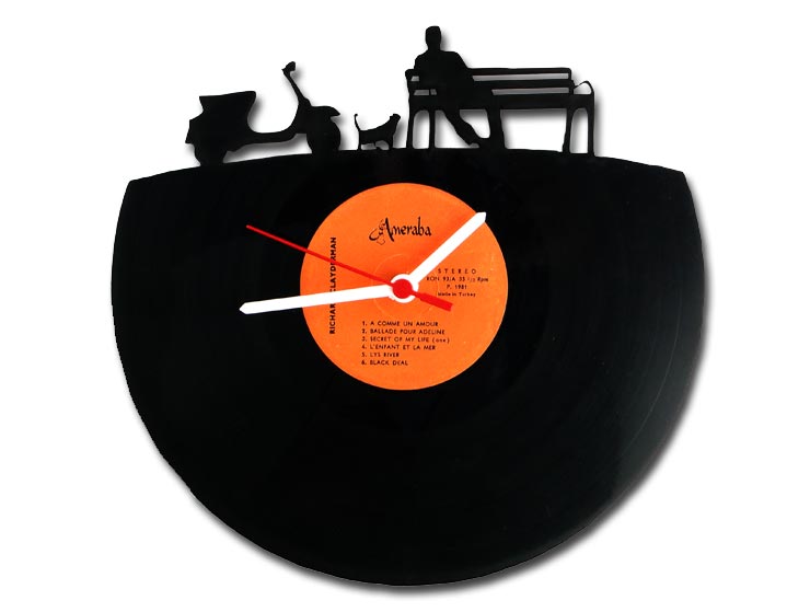 Vespa Vinyl Record Duvar Saati Vespa Vinyl Record Duvar Saati