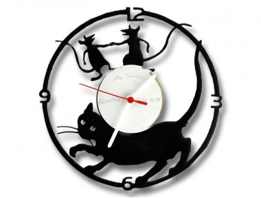 Cat Rat Vinyl Record Duvar Saati