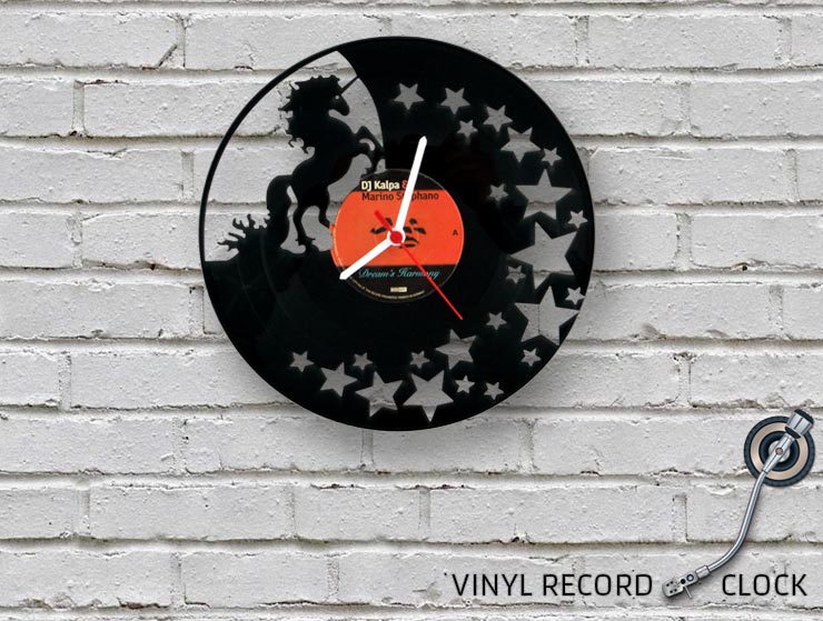 Unicorn Vinyl Record Duvar Saati Unicorn Vinyl Record Duvar Saati