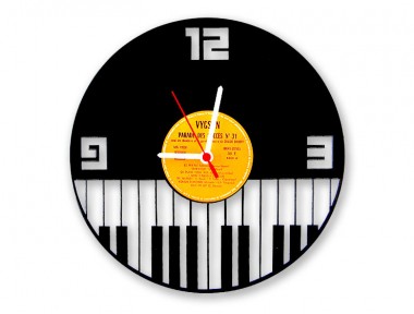 Piyano Vinyl Record Plak Duvar Saati