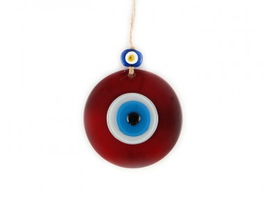 Bordo Füzyon Cam Nazar Boncuğu 12cm Bordo Füzyon Cam Nazar Boncuğu 12cm