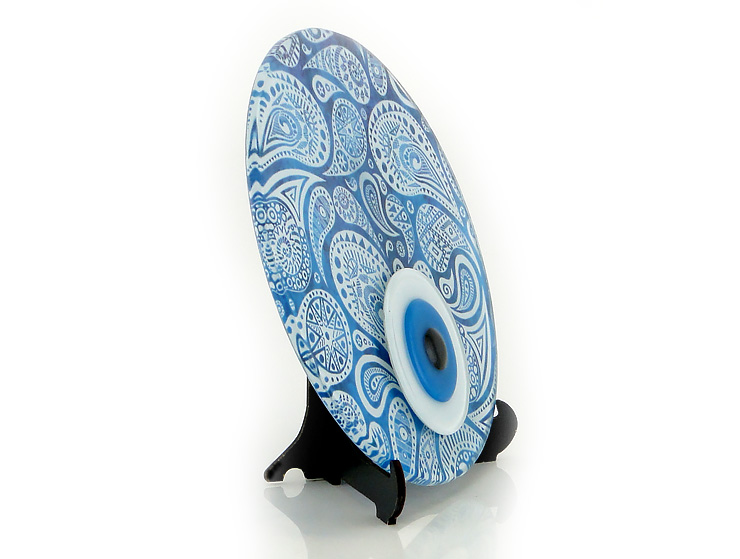 Mandala Masa Üstü Füzyon Cam Nazarlık 16cm