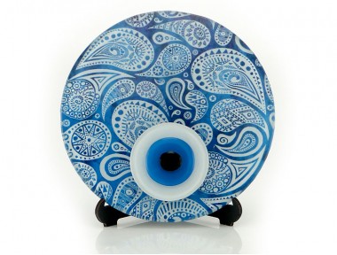 Mandala Masa Üstü Füzyon Cam Nazarlık 16cm Mandala Masa Üstü Füzyon Cam Nazarlık 16cm