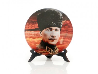 Mustafa Kemal Atatürk Cam Masa Üstü Dekoru Mustafa Kemal Atatürk Cam Masa Üstü Dekoru