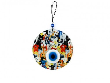 Köpekler Füzyon Cam Nazar Boncuğu 12cm Köpekler Füzyon Cam Nazar Boncuğu 12cm