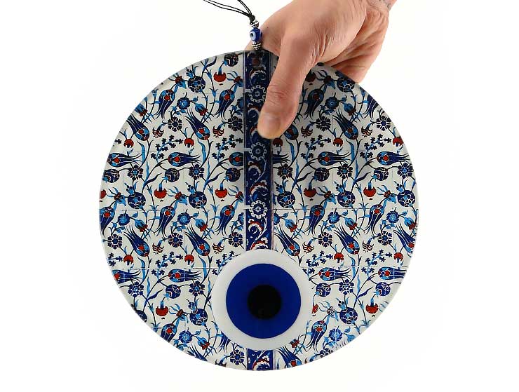 Çini Lale Füzyon Cam Nazar Boncuğu 23cm Çini Lale Füzyon Cam Nazar Boncuğu 23cm