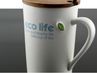 Ahşap Kapaklı Eco Kupa Bardak (Kaşıklı)