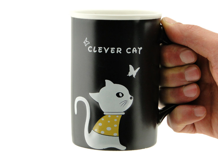 Clever Cat Kupa Bardak (Siyah)