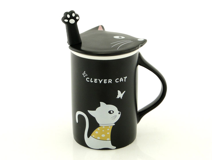 Clever Cat Kupa Bardak (Siyah)