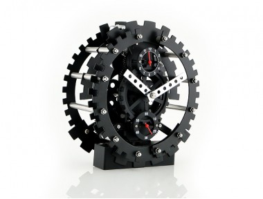 Çarklı Metal Masa Saati (Siyah)