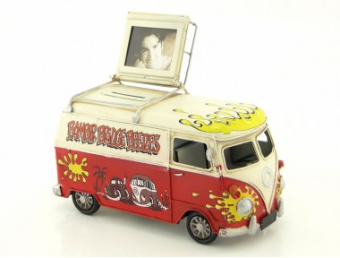 Retro Campervan Fotoğraf Çerçeveli Kumbara (Kırmızı) Retro Campervan Fotoğraf Çerçeveli Kumbara (Kırmızı)