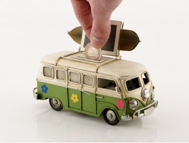 Camper Van Fotoğraf Çerçeveli Kumbara V