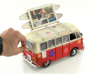 Campervan Vosvos Fotoğraf Çerçeveli Kumbara (Büyük Boy)