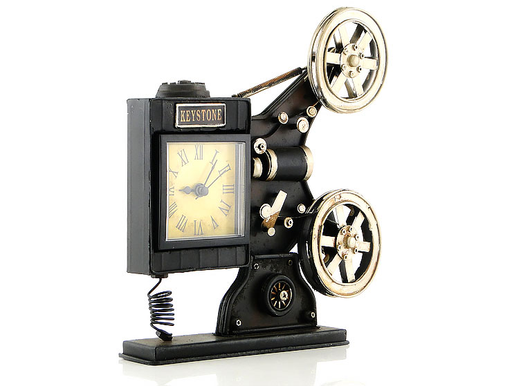 Retro Metal Sinemaskop Masa Saati Retro Metal Sinemaskop Masa Saati