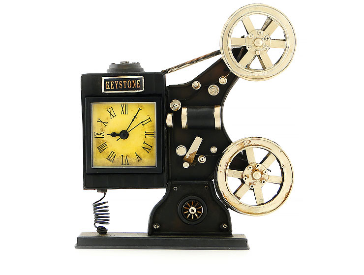 Retro Metal Sinemaskop Masa Saati Retro Metal Sinemaskop Masa Saati