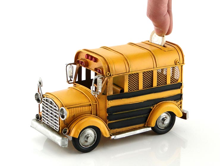 School Bus Metal Kumbara