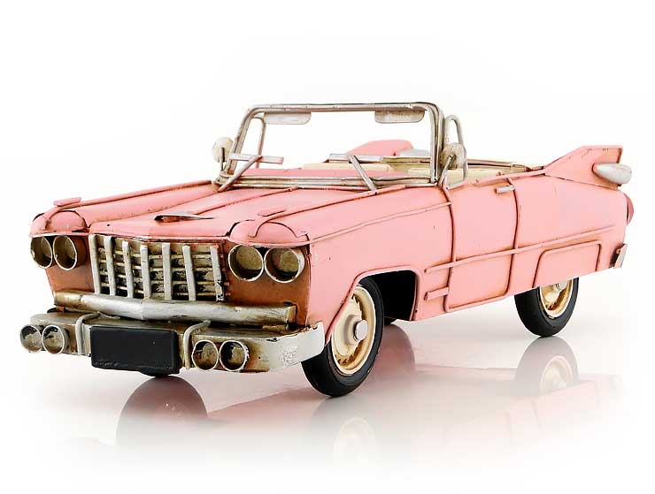Vintage Cabrio Metal Araba Pembe (Büyük Boy) Vintage Cabrio Metal Araba Pembe (Büyük Boy)