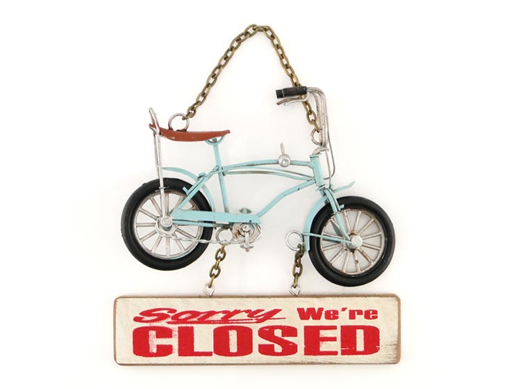 Vintage Bicycle Metal Kapı Yazısı