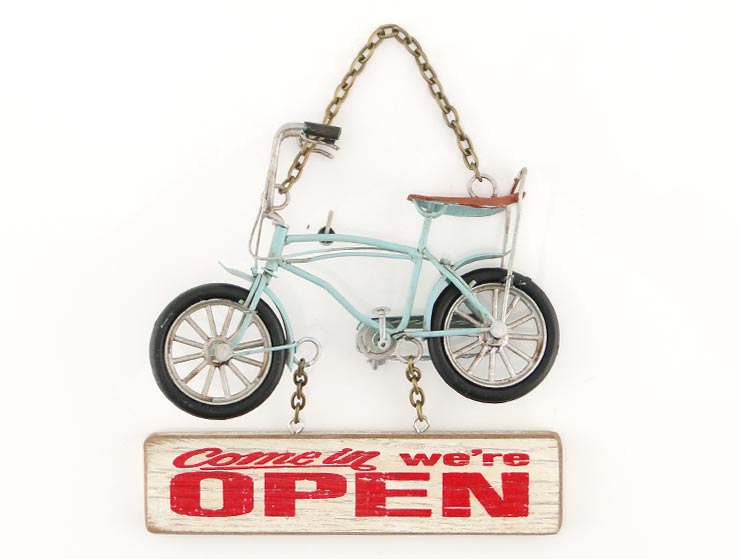 Vintage Bicycle Metal Kapı Yazısı