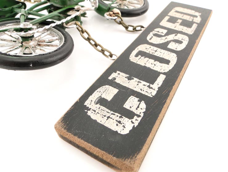 Vintage Bicycle Metal Kapı Yazısı II