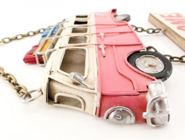 Vintage Camper Van Metal Kapı Yazısı